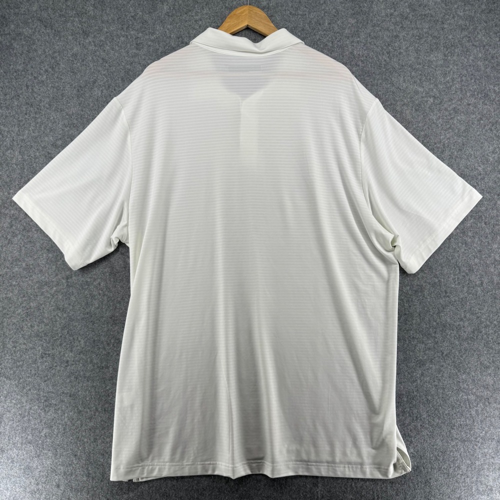 Roundtree & Yorke Polo Shirt Mens 2XT White Performance Short Sleeve Striped - Picture 3 of 9